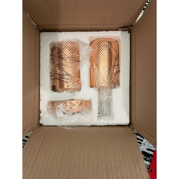 3-Piece Ceramic Rose Gold Bathroom Accessories Vanity Set, New - Picture 6 of 6
